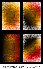 set of multicolor geometric background of colored hexagon. Origami. Vector illustration. Polygonal patterns for your presentations, business