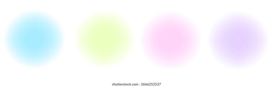 Conjunto de bolas de gradiente multicoloridas com mistura suave, perfeito para designs abstratos modernos e vibrantes.