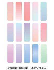 Set of multicolor gradients set