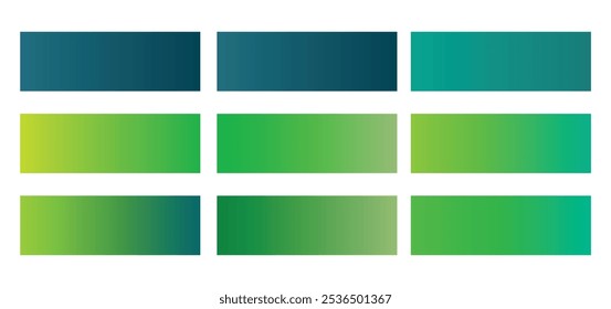 Set of multicolor gradients in squares