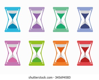 set of multicolor hourglass