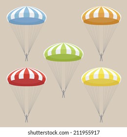 set of multicolor parachutes