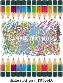 Set of multicolor pencils. Vector illustration