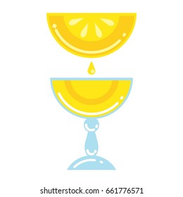 Set of multicolor refreshing citrus lemonade drink. Straw and ice to cool drink. Menu of bars and restaurants. Flat vector cartoon money illustration. Objects isolated on a white background.