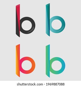 Set of multicolor unique type b letter vector illustration