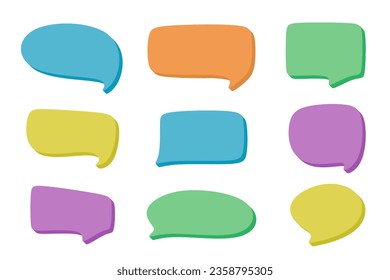 set of multicolored 3d speech bubble vector element