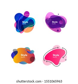 Set of multi-colored abstract graphic elements. Bright background. Vector illustration. Can be used for advertising, marketing, presentation