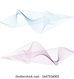 Set of multicolored abstract vector waves. Wave stream design element