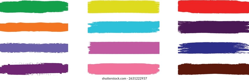 set of multicolored acrylic oil paint brush stroke collection in yellow, red, green, blue. oil paint textures, paint stroke textures, blue ink splash, red and orange watercolor, watercolor brush