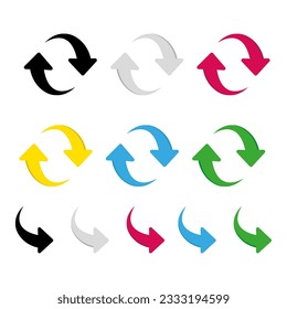 Set of multi-colored arrows. Vector graphics
