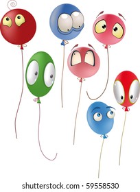 Set of multicolored balloons