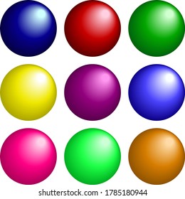 A set of multicolored balloons. Vector image with the ability to edit.