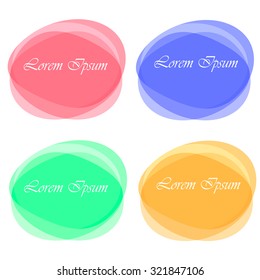 Set of multicolored banner oval.