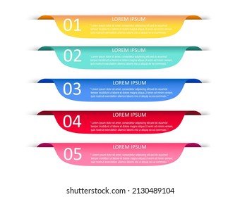 A set of multi-colored banners with numbers. Bright, isolated infographic label templates. 4 steps for presentation. Vector illustration.	