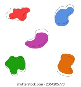 Set Multicolored Blobs Black Outline Vector Stock Vector (Royalty Free ...