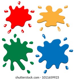 Set of multi-colored blots of ink. Vector illustration.