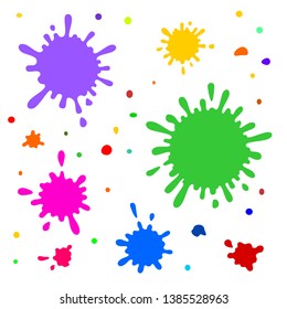 Set Multicolored Blots Isolated On White Stock Vector (Royalty Free ...