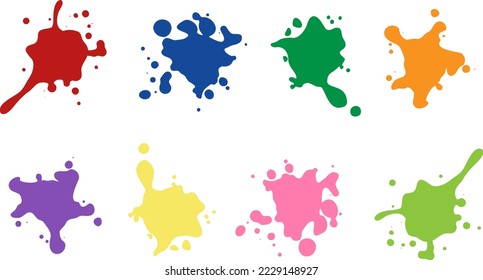 A set of multicolored blots on a white background. Colored elements for the design of websites. Vector color illustration.