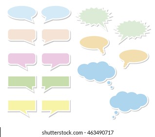 Set of multicolored bubbles for speech on a white background. Vector illustration