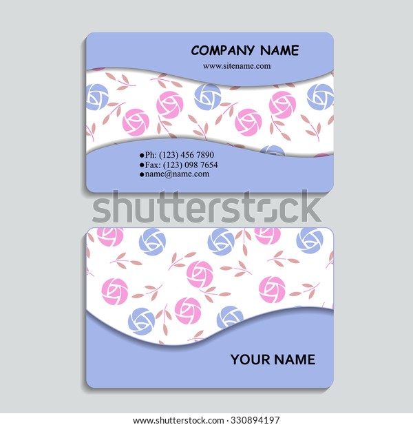 set of multicolored business cards with\
retro roses pattern, for greeting, invitation card, or cover.\
Vector illustration