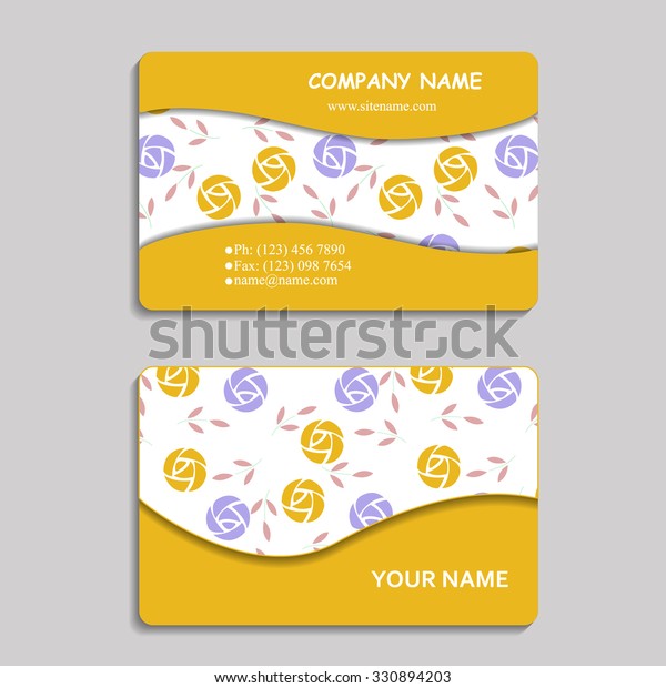set of multicolored business cards with
retro roses pattern, for greeting, invitation card, or cover.
Vector illustration