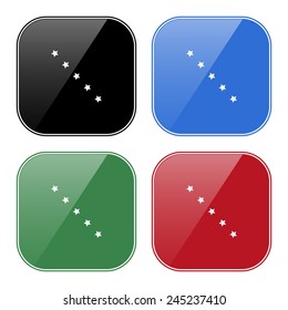 Set of multicolored buttons for mobile applications and web sites, black, blue, green, red. stars, vector illustration, EPS 10