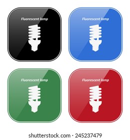 Set of multicolored buttons for mobile applications and web sites, black, blue, green, red. fluorescent lamp, vector illustration, EPS 10