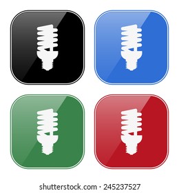 Set of multicolored buttons for mobile applications and web sites, black, blue, green, red. fluorescent lamp, vector illustration, EPS 10