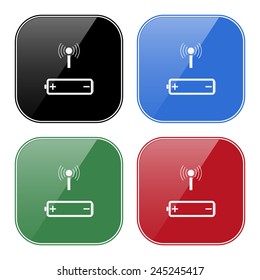 Set of multicolored buttons for mobile applications and web sites, black, blue, green, red. power management through a wi-fi network, vector, EPS 10