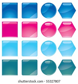 Set of multicolored buttons, part 10, vector illustration