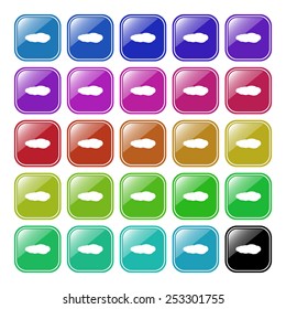 Set of multicolored buttons for the site. Buttons for mobile applications. cloud, vector illustration, EPS 10