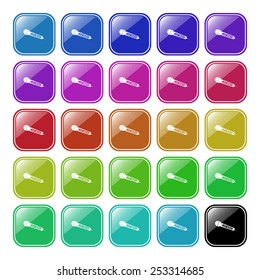 Set of multicolored buttons for the site. Buttons for mobile applications. live music, vector illustration, EPS 10