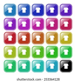 Set of multicolored buttons for the site. Buttons for mobile applications.  Tshirt, vector illustration, EPS 10