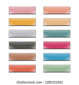 Set of multicolored buttons, volumetric style, vector illustration