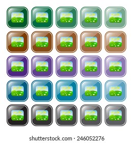 Set of multicolored buttons for web site and mobile applications Gallery,  vector illustration, EPS 10