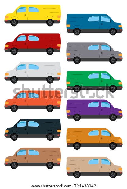Set
of multicolored car. Isolated vector
illustration.
