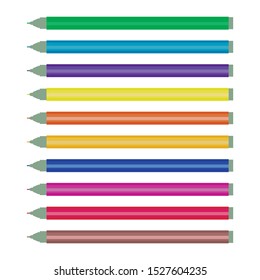 set of multi-colored colored markers shiny without caps isolated on white background drawing vector