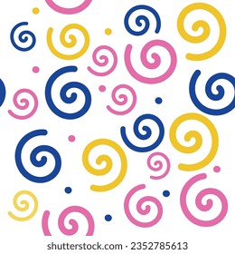 A set of multicolored doodles, hand-drawn. Background for children's textiles, packaging. Vector illustration.