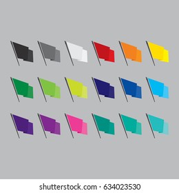 Set of multicolored flags