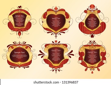 set of multi-colored frame in retro style