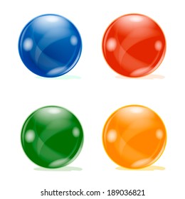 Set of multicolored glass spheres.