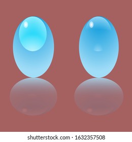 Set of multicolored glossy marbles with glares and shadows
