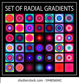 Set of multicolored  gradients. Shimmering texture for abstract backgrounds. Iridescent glow. All the colors of the rainbow