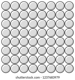 Set of multicolored gray pimples. Vector drawing on white background