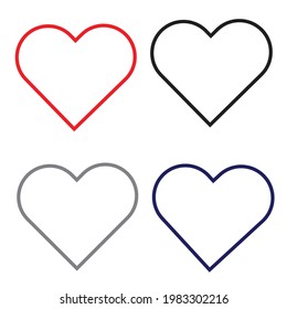 Un conjunto de formas de corazón multicolor con fondo blanco para decorar el mensaje.