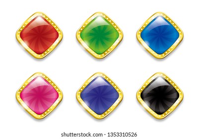 Set of multi-colored light bulb frame stickers, labels, badges, emblems with retro casino, vegas style.