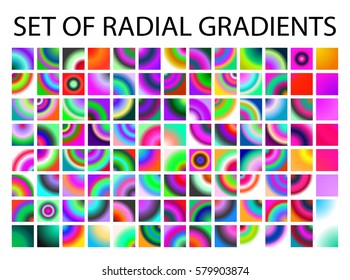 Set of multicolored light gradients. Shimmering texture for abstract backgrounds. Iridescent glow. All the colors of the rainbow