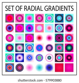 Set of multicolored light gradients. Shimmering texture for abstract backgrounds. Iridescent glow. All the colors of the rainbow