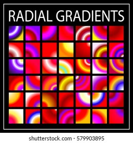 Set of multicolored light gradients. Shimmering texture for abstract backgrounds. Iridescent glow. All the colors of the rainbow