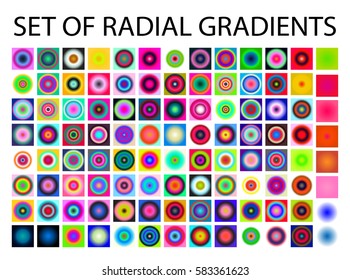 Set of multicolored light gradients. Shimmering texture for abstract backgrounds. Iridescent glow. All the colors of the rainbow